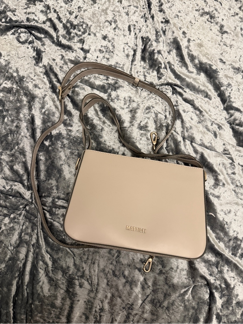 MATTIOLI Grey Crossbody Bag - genuine Leather